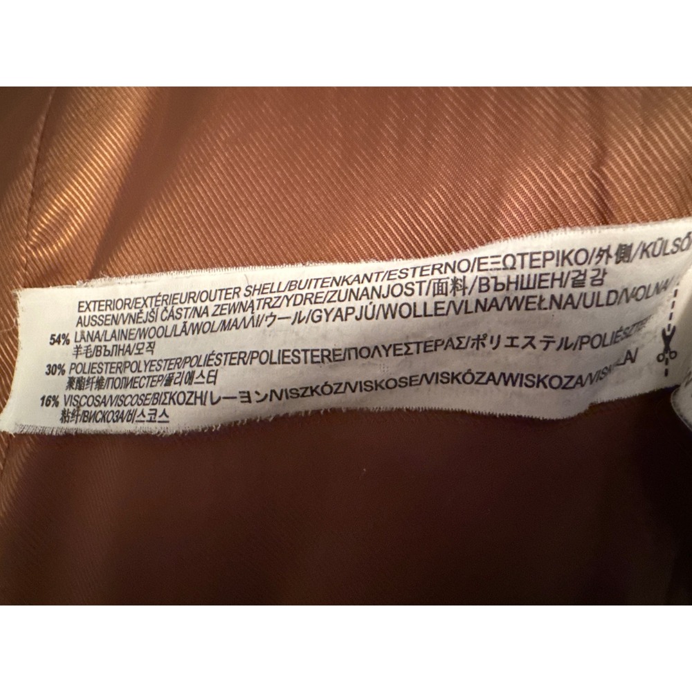 Zara Basic Women's XS Brown Wool Blend Single Button Classic Coat - Picture 5 of 6